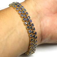 ราคา สร้อยข้อมือพลอยแท้ ไพลิน-เผาเก่า (Natural Blue Sapphire) เงินแท้ 925 ชุบทอง18k (43860864808)