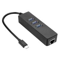 ราคา Type C USB-C USB 3.1 to RJ45 Gigabit Ethernet 100/1000Mbp LAN with hub usb 3.0 Network Adapter (23021080361)