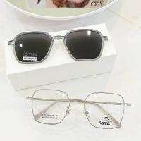 ราคา กรอบแว่นสายตา GEZE Clip-On รุ่น 86009 - C2 เต็มกรอบสีเงิน วัสดุ Titanium คลิปออนเลนส์กันแดดPolarized (25813042548)