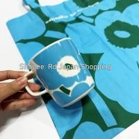 ราคา พร้อมส่งที่ไทย ของแท้ จากญี่ปุ่น บลู บ็อทเทิล coffee มาริเมกโกะ Blue Bottle Marimekko แก้วมัค กระเป๋าผ้า สีฟ้า ดอกไม้ (41403354237)