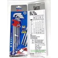 ราคา ชุดหกเหลี่ยม9ชิ้น Texas Bull ( มิล ) ประแจแอล ชุดตัวแอล ประแจหกเหลี่ยม หัวบอล ชุดมิล TX-HK9LB Texas Bull (11489588527)