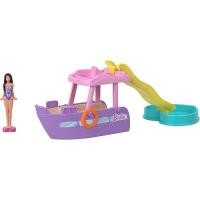 ราคา Barbie Mini Land Dream Boat with 1 micro doll Kisekae doll/house Cruiser, 6 years old and up Pink HYF41 (47450310032)