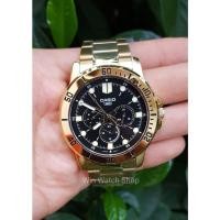 ราคา นาฬิกา Casio รุ่น MTP-VD300G-1E นาฬิกาผู้ชาย สายแสตนเลสสีทอง หน้าปัดดำ 3 วง -ของแท้ 100% รับประกันสินค้า 1ปีเต็ม (3048176309)