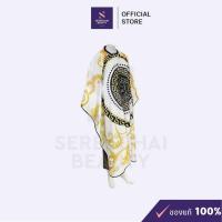 ราคา ผ้าคลุมซอยตัดผม พื้นสีขาวลายทอง รุ่น J07 (26026994312)