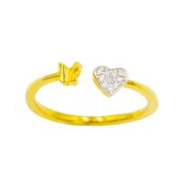 ราคา Happy Jewelry แหวนหัวใจเพชร ผีเสื้อ แหวนเพชร แหวนทองเพชรแท้ ทองแท้ 37.5% (9K) ME008 (22944392741)