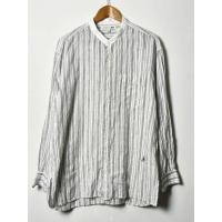 ราคา band collar linen stripe shirt jw x uniqlo (44170454057)