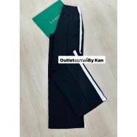 ราคา กางเกงขายาว ZARA Wide leg pants กางเกงผ้าสีดำ เอวสูง เอวยืด เอวสูง แต่งแถบด้านข้าง งานแท้ S เอว 28-30 สะโพก 38 (25025932037)
