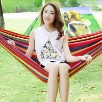 ราคา เปลญวนผ้าใบแบบป้องกันโรลโอเวอร์ เปลญวนแคมป์ปิ้งกลางแจ้ง เปลญวนชิงช้าลายรุ้ง camping hammock ขนาด 280x80CM คละสี (23374176908)