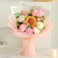 ราคา ดอกไม้ถักไหมพรมช่อใหญ่ สินค้าสำเร็จรูป ถักมือรับปริญญา ของขวัญให้เพื่อนร่วมชั้น วันวาเลนไทน์จีน วัน (29318841406)