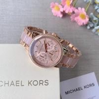 ราคา นาฬิกา Michael Kors Ritz Chronograph Rose Gold Dial Two Tone Steel Strap Watch for Women - MK6307 ✿ (26919798227)
