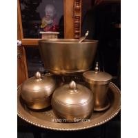 ราคา ชุดทำบุญตักบาตรงานทองเหลืองผิวเรียบชุดใหญ่ (9826844234)