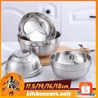 ราคา ถ้วย ชามสแตนเลส สไตล์เกาหลี มี5ขนาด11.5/14/16/18/20cm ถ้วยสแตนเลส ชามสแตนเลส ชามใส่อาหาร (8571006481)