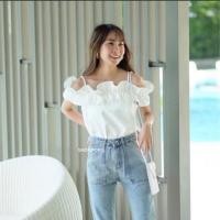 ราคา เสื้อเปิดไหล่ เสื้อปาดไหล่ สีขาว ลองใส่ครั้งเดียว (5131669820)