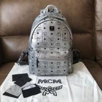 ราคา New! MCM Stark Backpack in Gunt M Studs Visetos Small/Medium Metallic Silver (7834526972)