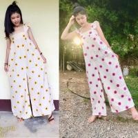 ราคา Sale!! จั้มสูทชุดหมีลายดอกน่ารัก แถมแมสผ้าเข้าชุด อก 30-44" (6239283647)