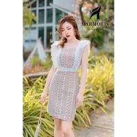 ราคา (4xl) เดรสสั้น เดรสแขนระบาย สทวอวบ ผ้าลูกไม้ สวยหรู เดรสลูกไม้ เดรสสีขาว งานป้าย marmoris (14845054666)