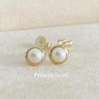 ราคา Princely ต่างหูทองเคแท้ 18K ต่างหูไข่มุกแท้ (2650385902)