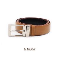 ราคา - เข็มขัดหนังวัวแท้ลาย Pebble สีน้ำตาลแทน พร้อมหัวเข็มขัด #3F0047 (24367899490)