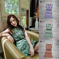 ราคา เดรสสั้น แขนกุด ใช้ผ้าลูกไม้ (20207732498)