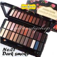 ราคา ﻿Sivanna Colors Makeup Studio Eyeshadow HF990-พาเลทอายแชโดว์ กล่องเหล็ก พาเลตอายชาโดว์ 24 สี-01 Dark Smoky (4211702460)