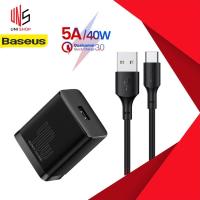 ราคา ถูก/แท้Baseus ชุดสายชาร์จ 40W Supercharge USB Charger10V 4A 40W Adapter 5A Type C Cable (18569734015)