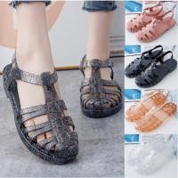 ราคา Ann.Fashion รองเท้าแตะยางแบบใส-แบบทึบ รองเท้ายางสีใสมีกากเพชร รัดส้น หุ้มหน้าเท้า ยางนิ่มใส่สบายไม่กัดเท้า #sy159 (23277744815)