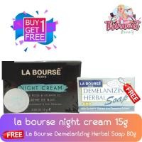 ราคา (แถมฟรี!! ลาบูส ดีมีล้านซิ่ง เฮอร์เบิล โซฟ 80กรัม) La Bourse Night Cream 15g. ลาบูสส์ ไนท์ครีม กุหลาบขาว 15กรัม (1960503868)