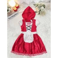 ราคา ชุดหนูน้อยหมวกแดงเด็กมือสอง**ป้าย BIGW/Size 5-7 ขวบ/รอบอก 27 นิ้ว**ชุดเดรสหนูน้อยหมวกแดงมีฮู้ด --Red006 (14899809706)