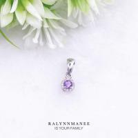 ราคา Z6422 จี้พลอยอเมทิสต์แท้ ( Natural Amethyst ) ตัวเรือนเงินแท้ 925 ชุบทองคำขาว ( เปลี่ยนสีชุบ +100 ) (19932276969)
