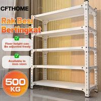 ราคา 【100% besi】ชั้นวางของ 3/4/5ชั้น สูง100cm 150cm 180cm วัสดุทำจากเหล็ก มีสีดำและสีขาว ใช้ได้ในบ้าน คลังสินค้า หรือโรงจอดรถ (27137840685)