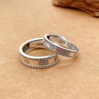 ราคา แหวนเงินแท้คุณภาพสูง ลายบทภาวนาแบบโบราณ ออกแบบสไตล์ชาติพันธุ์ ปรับขนาดได้ (50150371325)