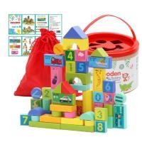 ราคา เลโก้ไม้ บล็อกไม้ บล็อกไม้อักษร ตัวเลข รูปสี่เหลี่ยม สามเหลี่ยม สีสันสวยงาม 50 ชิ้น พร้อมกล่องใส่ (23040025360)