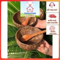 ราคา ชามกะลามะพร้าว (ชามกะลามะพร้าว) + ช้อนไม้มะพร้าวทําจากกะลามะพร้าวธรรมชาติ 100%/ไม้ -TOSUNSTORE (40018575238)