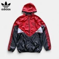 ราคา เสื้อแจ็คเก็ตมือสอง Adidas Original สีแดง-ดำ ผ้าร่ม อก 44 ยาว 29 สภาพใหม่ ตำหนิรอยด่าง 1 จุด (41774864552)