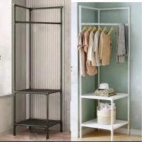 ราคา JP ราวแขวนเสื้อผ้าเข้ามุม ราวแขวน อเนกประสงค์ ชั้นวางของ 2ชั้น และ 3ชั้น ที่แขวนสามเหลี่ยม ราวตากผ้าสไตล์มินิมอล (42452069035)