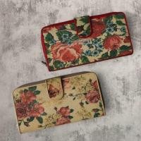 ราคา ซิปรอบหนังปลากระเบนแท้ลายดอกไม้ (18456529541)