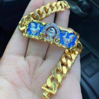 ราคา เลสหลวงพ่อรวย อายุวัฒนะ4บาท ปี57เลี่ยมทองแปะสายทองแท้ (23889189390)