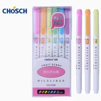 ราคา ปากกาเน้นข้อความ Chosch แบบ 2 หัว รุ่น Mildliner กลิ่นผลไม้ 6 สี 6 ด้าม ปากกาไฮไลต์ ปากกาเน้นข้อความ ปากกา Mildliner (8574725275)