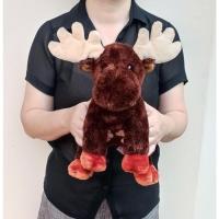 ราคา ตุ๊กตากวางมูส ทีวาย เท้า ก้นถ่วง รุ่นเก่าปี 2004 Ty Beanie Buddies Collection ' Zeus ' The Moose สูง 12 x ยาว 12 นิ้ว (20277282686)