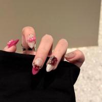 ราคา ทำเล็บ DIY ง่ายๆ Ice Berry French Crushed Ice Cat Eye Pure Desire Barbie เล็บหวานเผ็ดบรรยากาศทำมือเล็บที่กำหนดเองที่ใส่ได้ (27835295550)