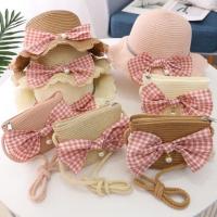 ราคา หมวกสานเด็กแต่งโบว์ พร้อมกระเป๋า (ทั้งเซท 120฿) (5442665907)