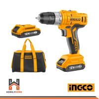 ราคา INGCO สว่านไร้สาย แบตเตอรี่ 12V 2ก้อน รุ่น CDLI1222 พร้อมกระเป๋า สว่าน (23668086941)
