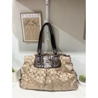 ราคา Gantungan Coach Ashley Vintage Signature Canvas mix Leather Shoulder Bag (แถมฟรีที่แขวนตุ๊กตา capybara) (29373054551)