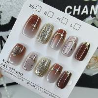 ราคา เล็บปลอม เล็บปลอมสำเร็จรูป Pure Handmade Cats Eye สวมใส่เล็บสั้นแชมเปญรอยเปื้อนเล็บแพทช์เล็บแพทช์ไวท์เทนนิ่งแพทช์เล็บปลอมกาวเยลลี่ (41819663211)