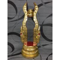 ราคา ขาตั้งตาลปัตร ที่วางตาลปัตร ตาลปัตร แบบไม้ปิดทอง พญานาคคู่ สีทอง (2344342621)