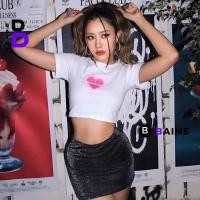 ราคา TIM BOSS ผู้หญิงเซ็กซี่ Borip Elastic แขนสั้นรอบคอโครเชต์เสื้อ BM54, เสื้อยืด Bodycon รูปแบบที่สวยงาม Embellish BAINE (41425496055)