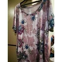 ราคา เสื้อยืดผ้ายืดนิ่ม ลายดอก สีม่วง (24202715468)