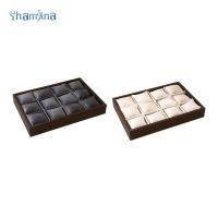 ราคา [แชมจินอา] กํามะหยี่แสดงถาดนาฬิกาออแกไนเซอร์ผู้ถืออุปกรณ์เสริมไม้12ผู้ถือจอแสดงผลนาฬิกาเครื่องประดับสร้อยข้อมือถาดสําหรับชั้นวางลิ้นชัก (56600454097)