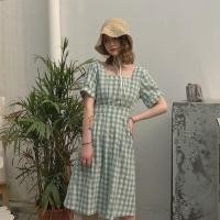 ราคา เดรสลายสก๊อต เดรสเกาหลี เดรสสั้นลายสก็อต (17021906953)
