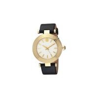 ราคา tory burch #BW9003 Classic T Ivory Dial Black Leather Strap Women's Watch (7113277144)